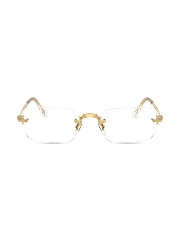 Ray-Ban RB3928V Gold-Trimmed Rimless Eyeglasses — Gold by Ray-Ban