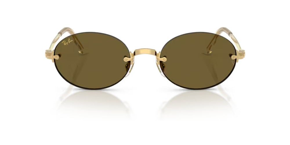 Ray-Ban RB392900173 Oval Rimless Sunglasses — Gold by Ray-Ban