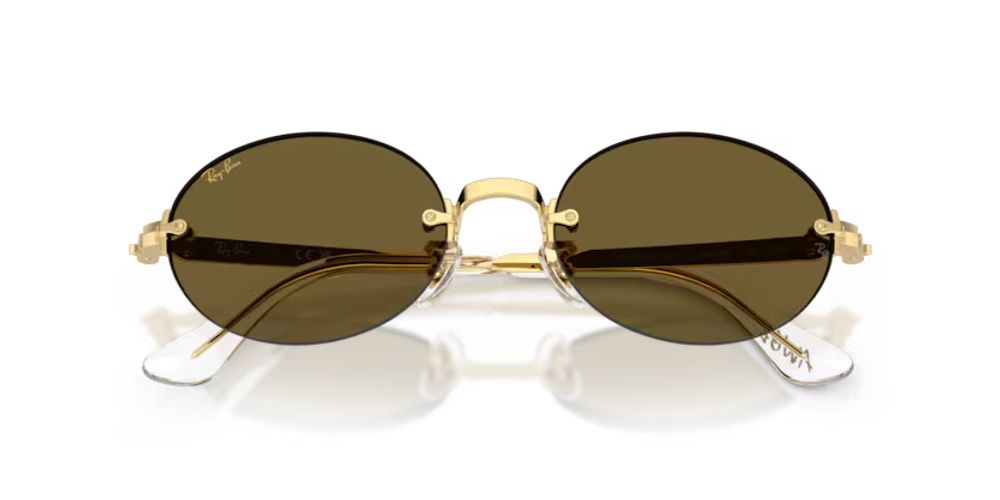 Ray-Ban RB392900173 Oval Rimless Sunglasses — Gold, view 4