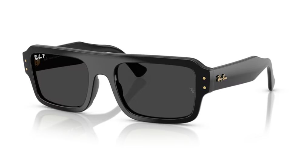 Ray-Ban RB4454 Rectangular Frame Sunglasses — Black, view 2