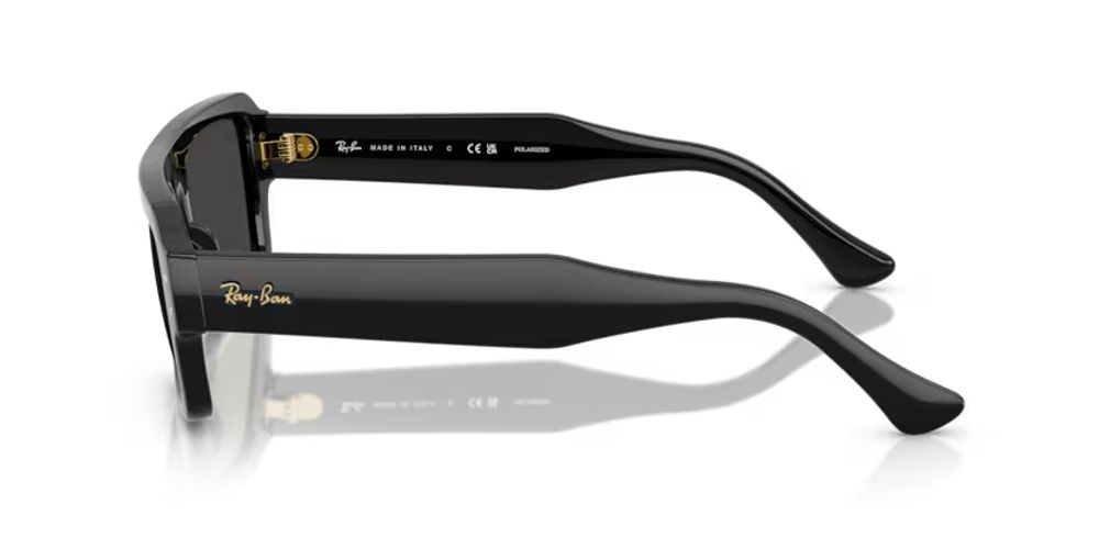 Ray-Ban RB4454 Rectangular Frame Sunglasses — Black, view 3