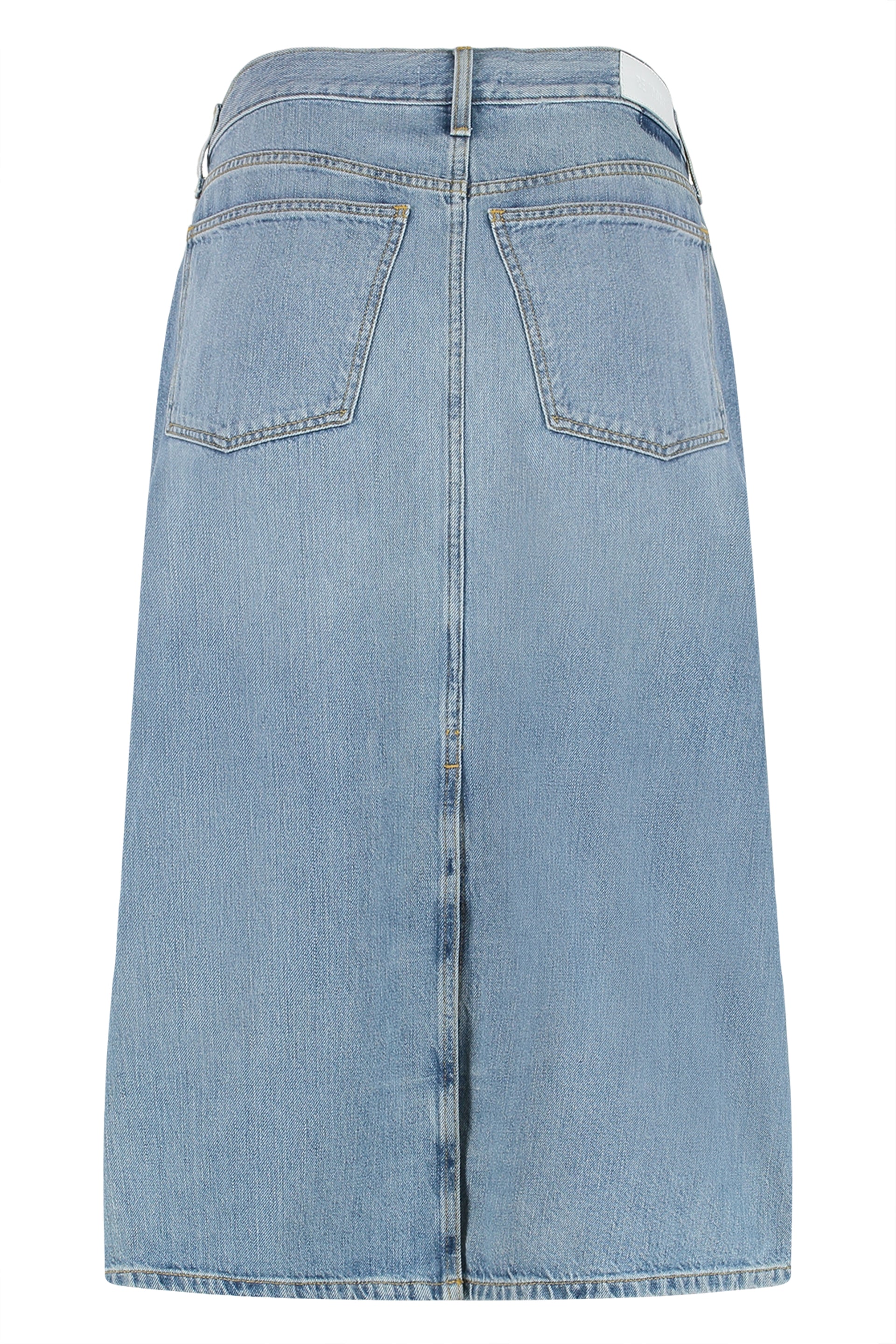 Re/Done Denim Skirt — Blue, view 2