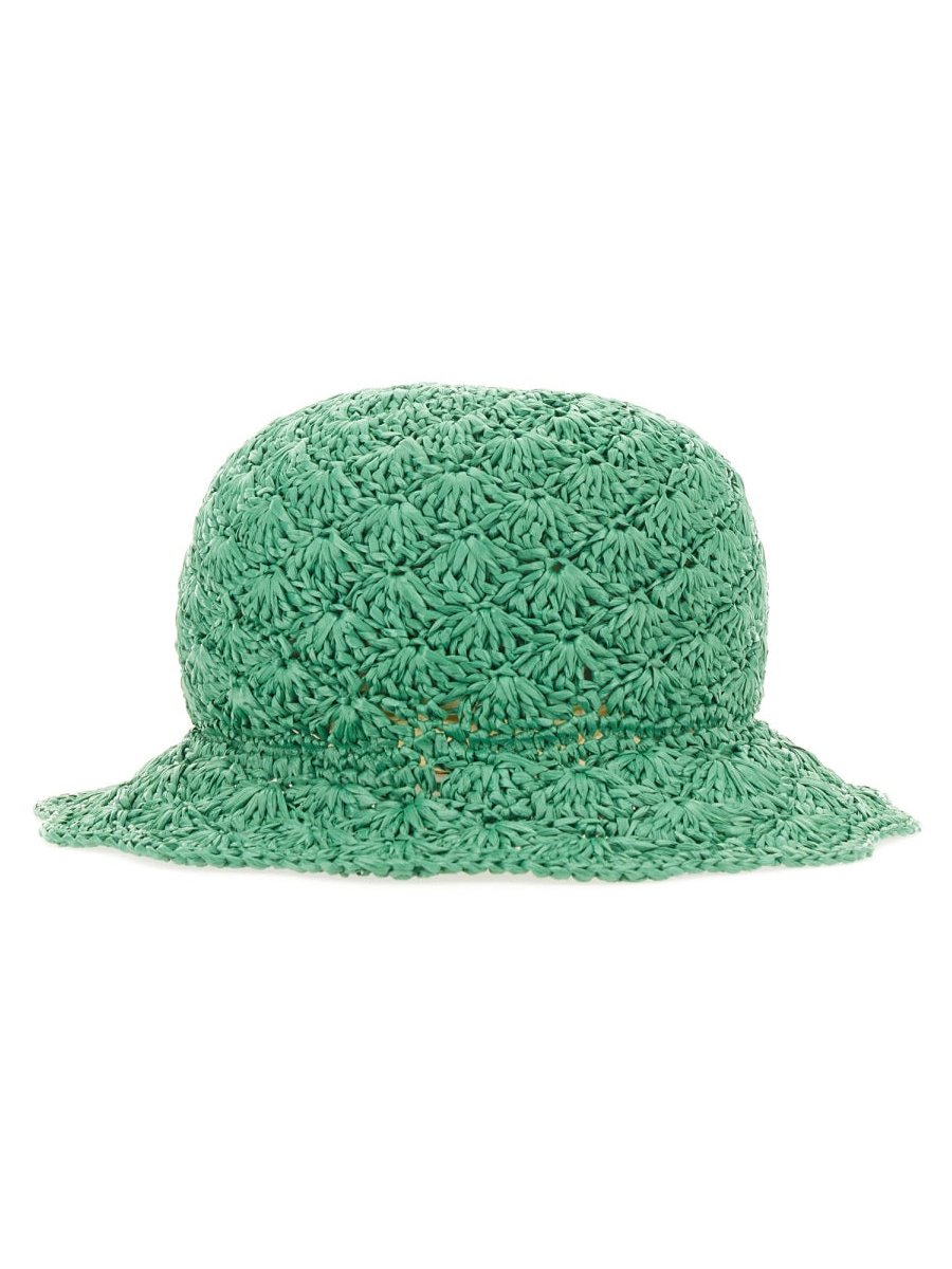 Red Valentino 2Q0HGA05_ZKR505 Raffia Viscose Bucket Hat — Green, view 2
