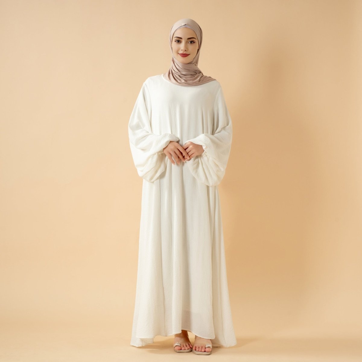 Relaxed Fit Lantern Sleeves Crepe Abaya (MA190), view 8