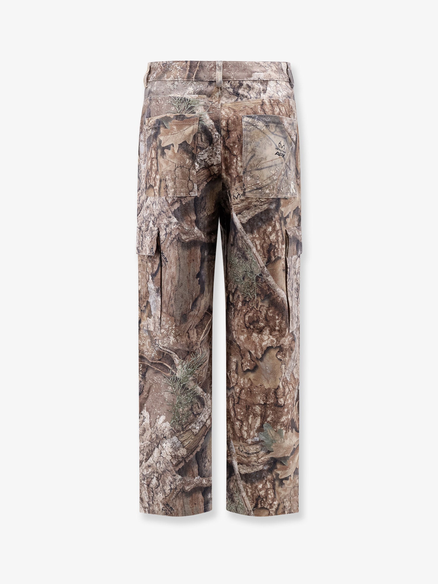 Represent Logo-Embroidered Cotton Cargo Pants — Brown, view 2