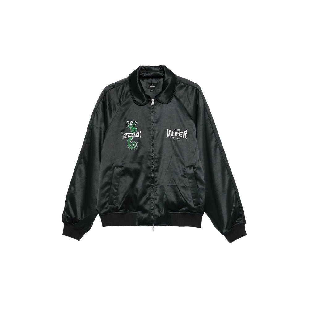 Represent Embroidered Logo Jacket — Black by Represent