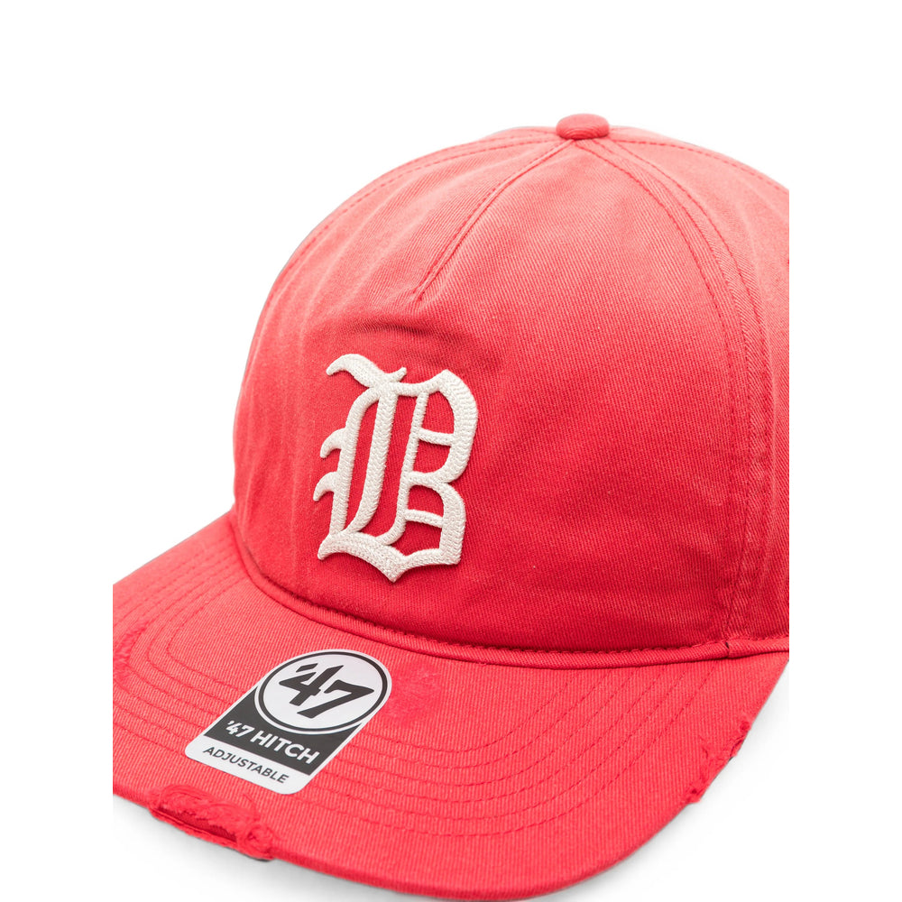 Represent RCTHD589GWP-RD Distressed Cotton Baseball Cap — Red, view 3