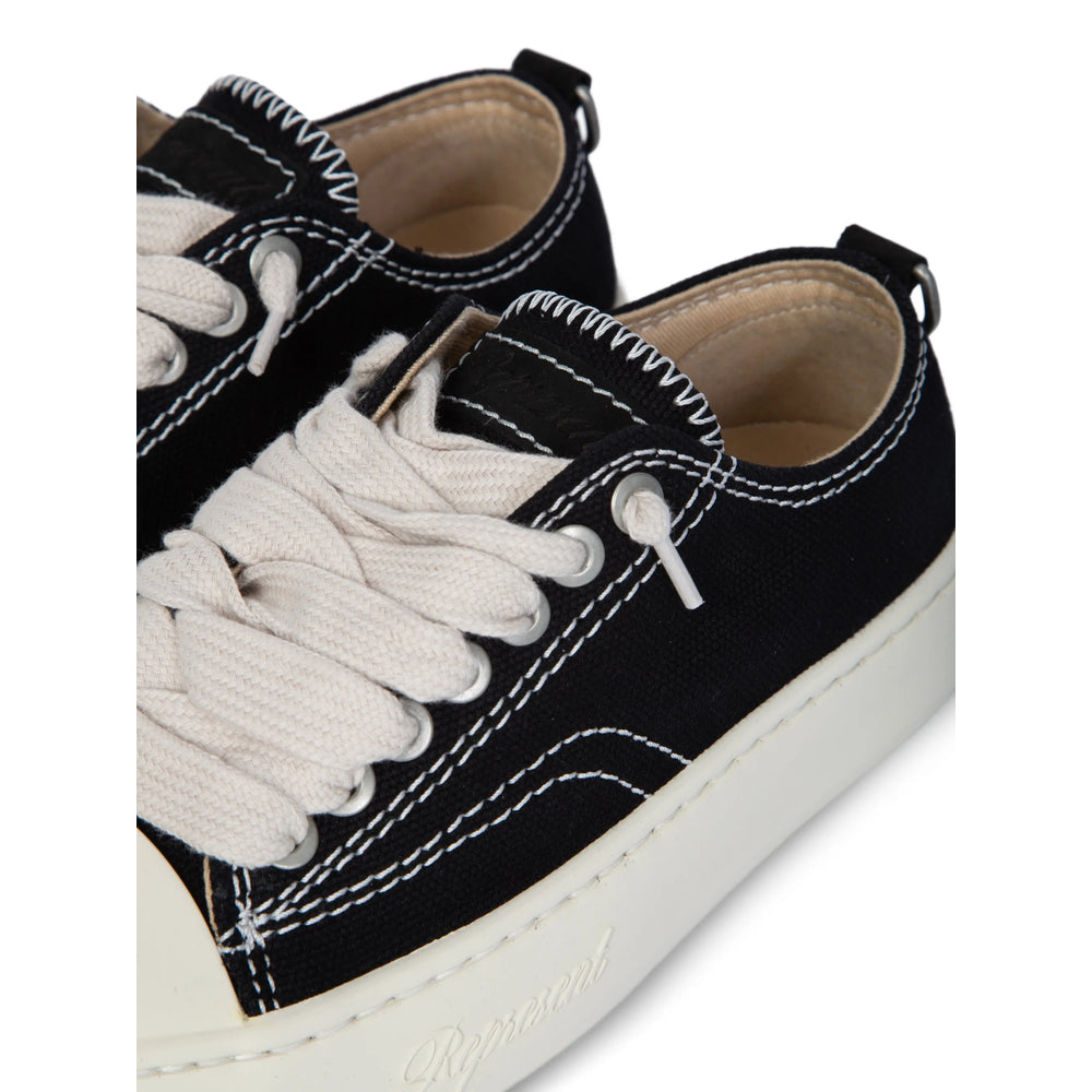 Represent Calf Leather Low-Top Sneaker — Black, view 3