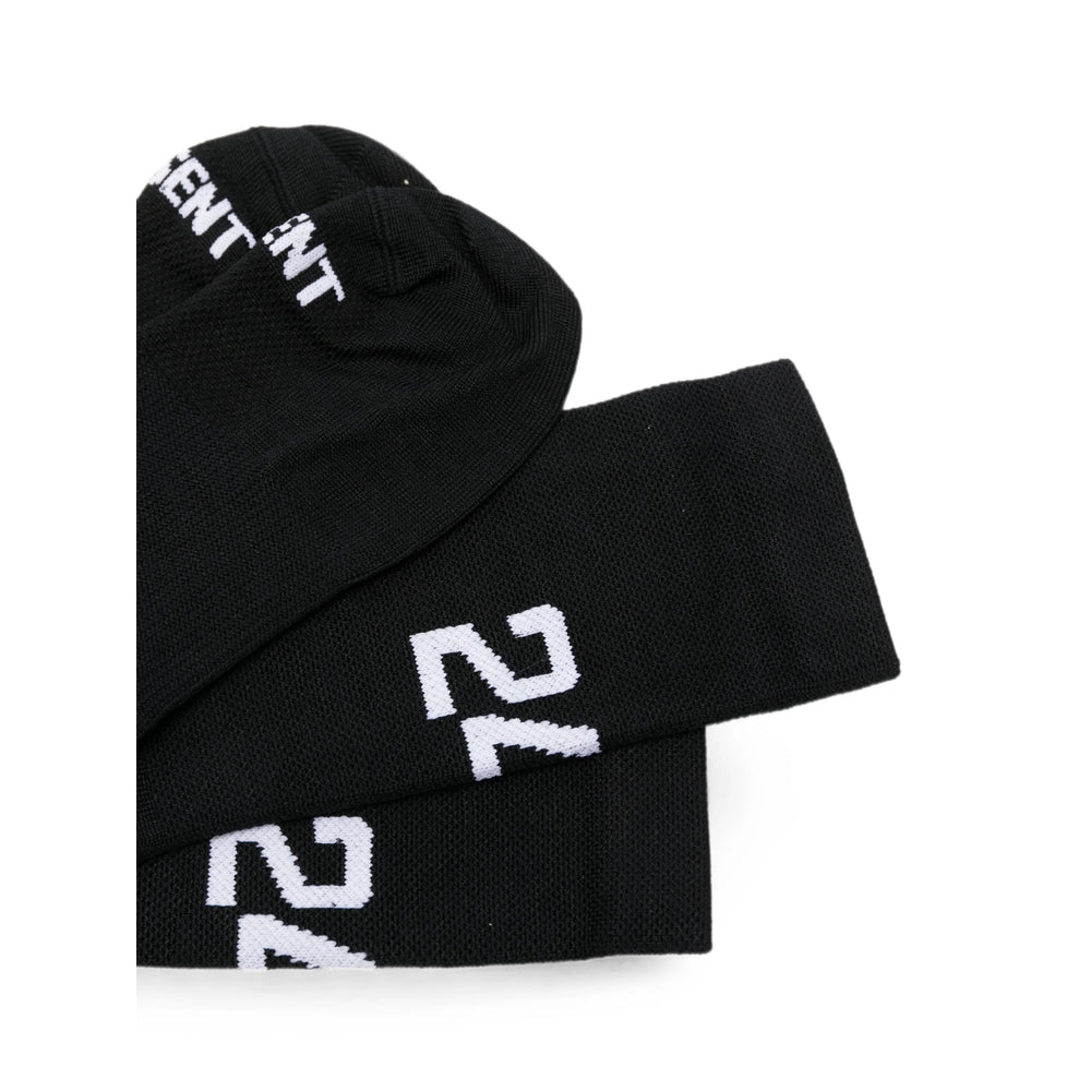 Represent Intarsia Logo Calf-Length Socks — Black, view 3