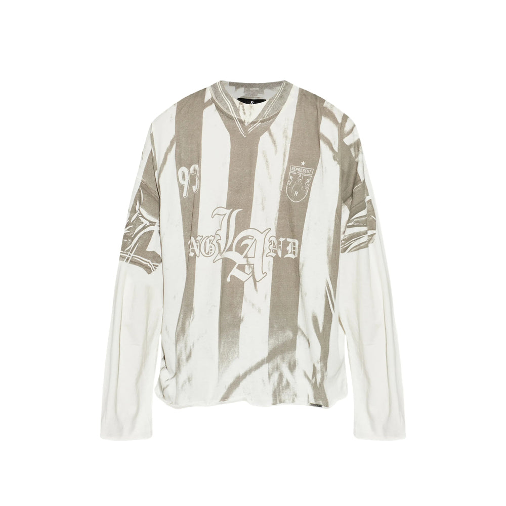 Represent Striped Cotton-Hemp T-Shirt — White by Represent