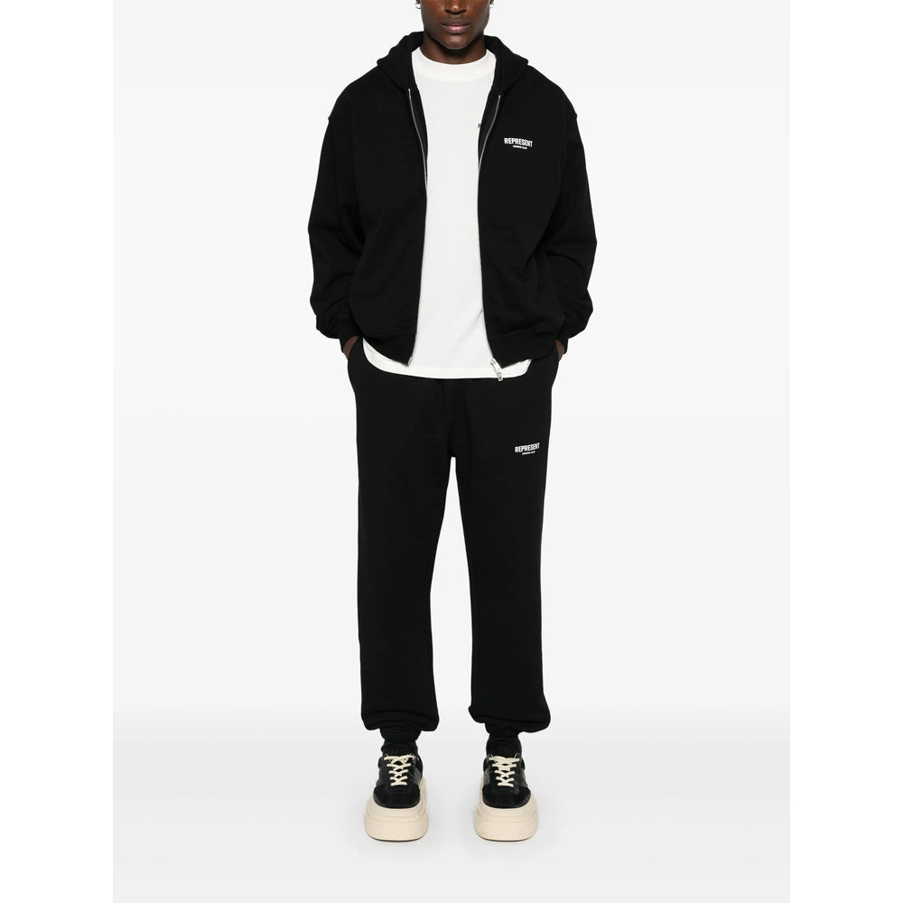 Represent Cotton Jersey Track Pants — Black, view 2