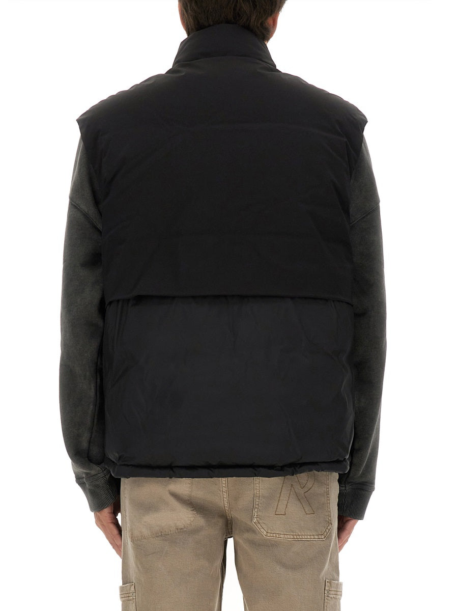 Represent Padded Nylon Vest — Black by Represent
