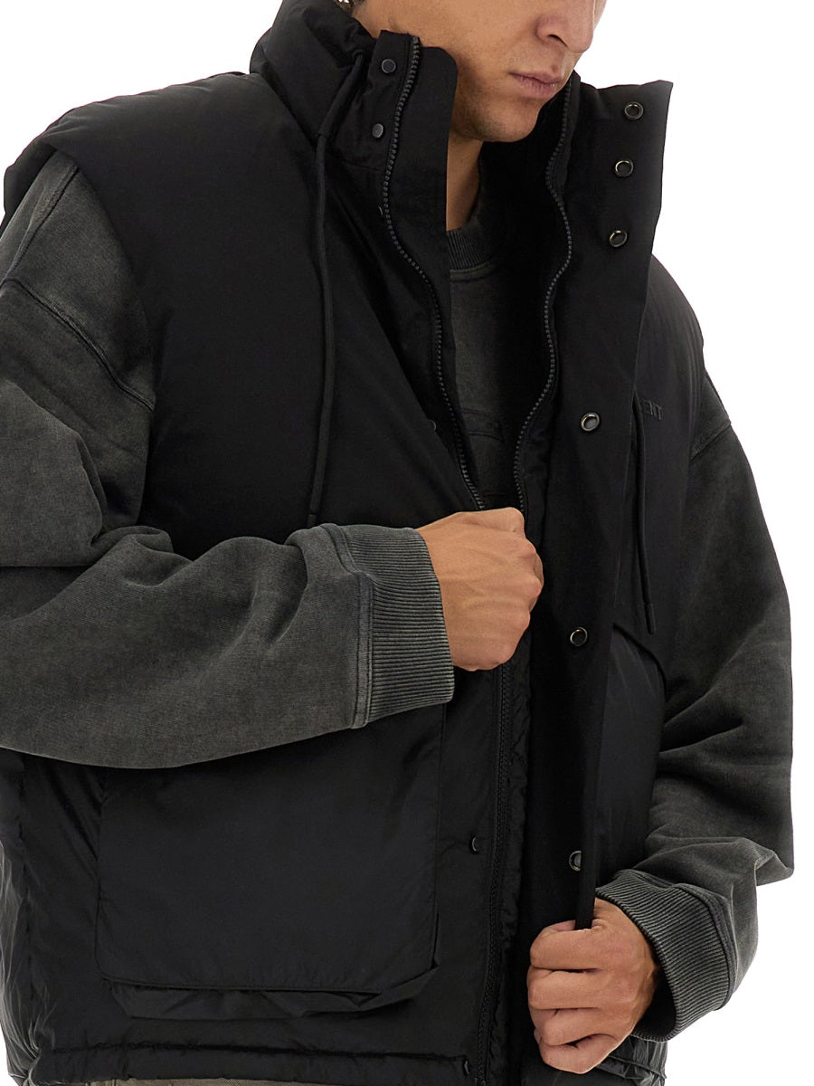 Represent Padded Nylon Vest — Black, view 2