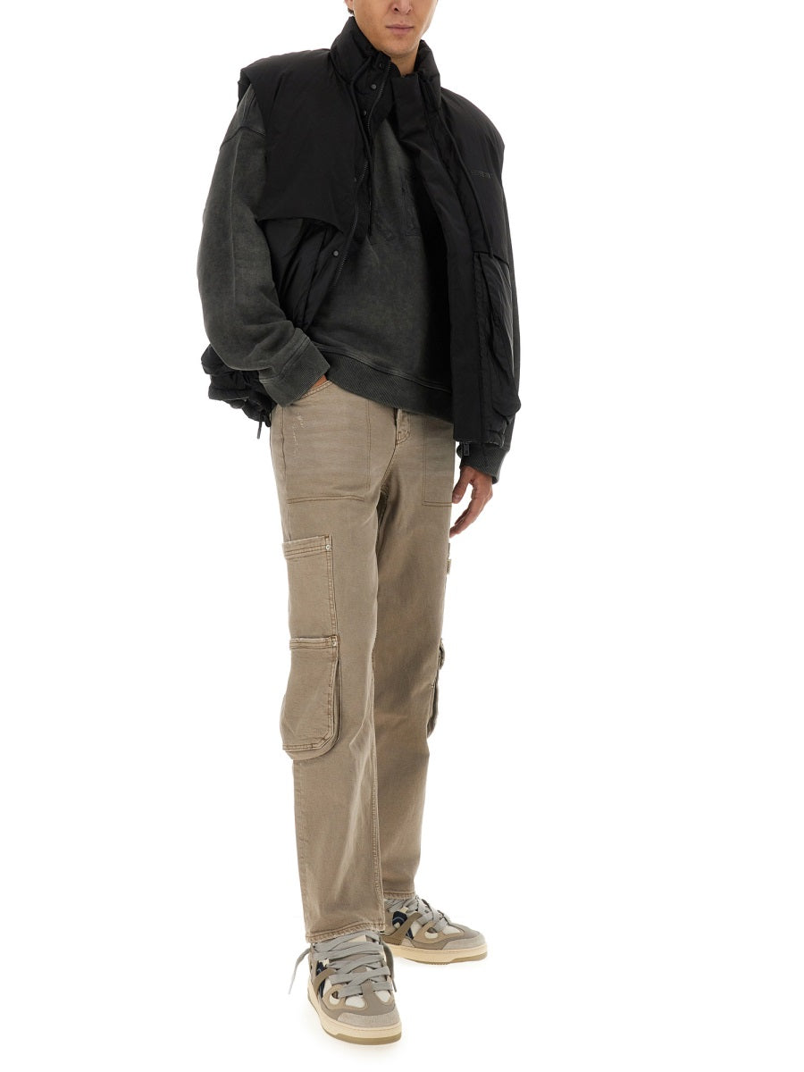 Represent Padded Nylon Vest — Black, view 4
