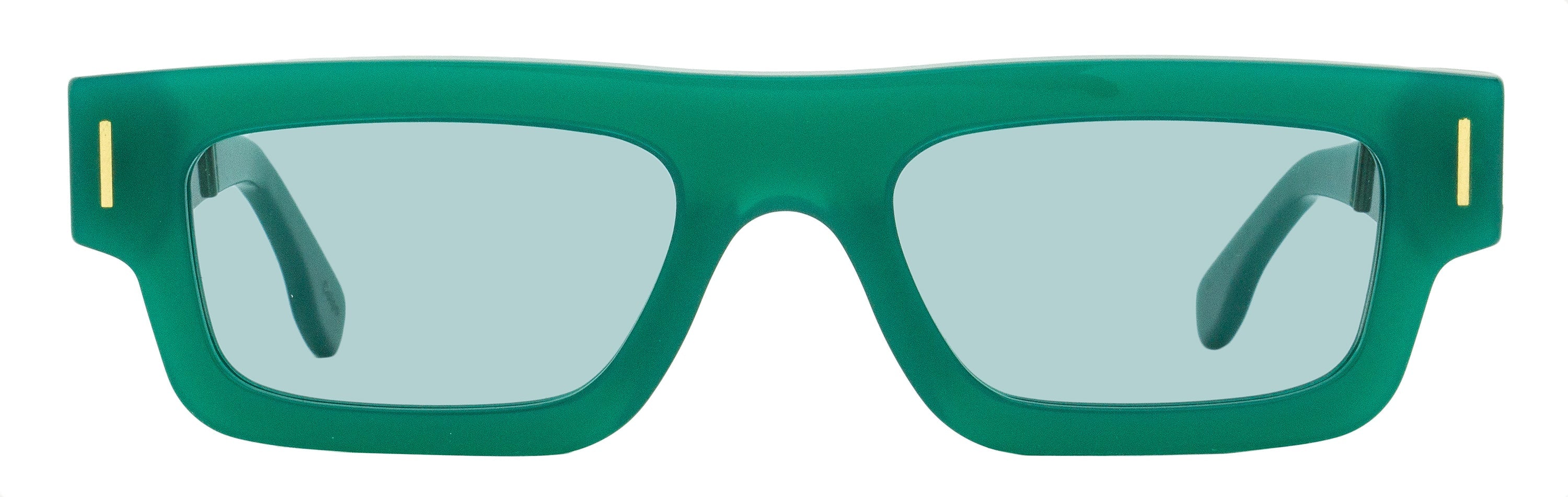 Retrosuperfuture Colpo Low-Profile Rectangle Sunglasses — Green, view 2