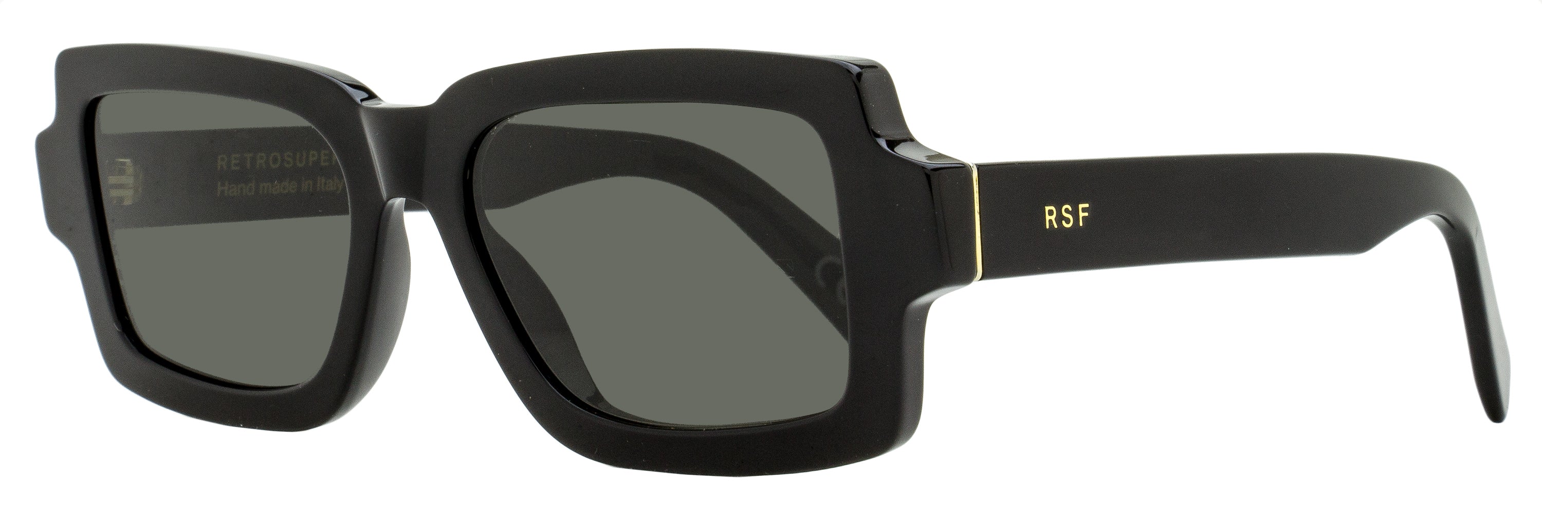 Retrosuperfuture Pilastro Low Geometric Rectangle Sunglasses — Black by Retrosuperfuture