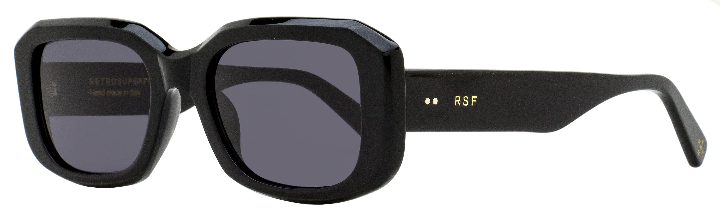 Retrosuperfuture Voce Acetate Round-Rectangular Sunglasses — Black by Retrosuperfuture