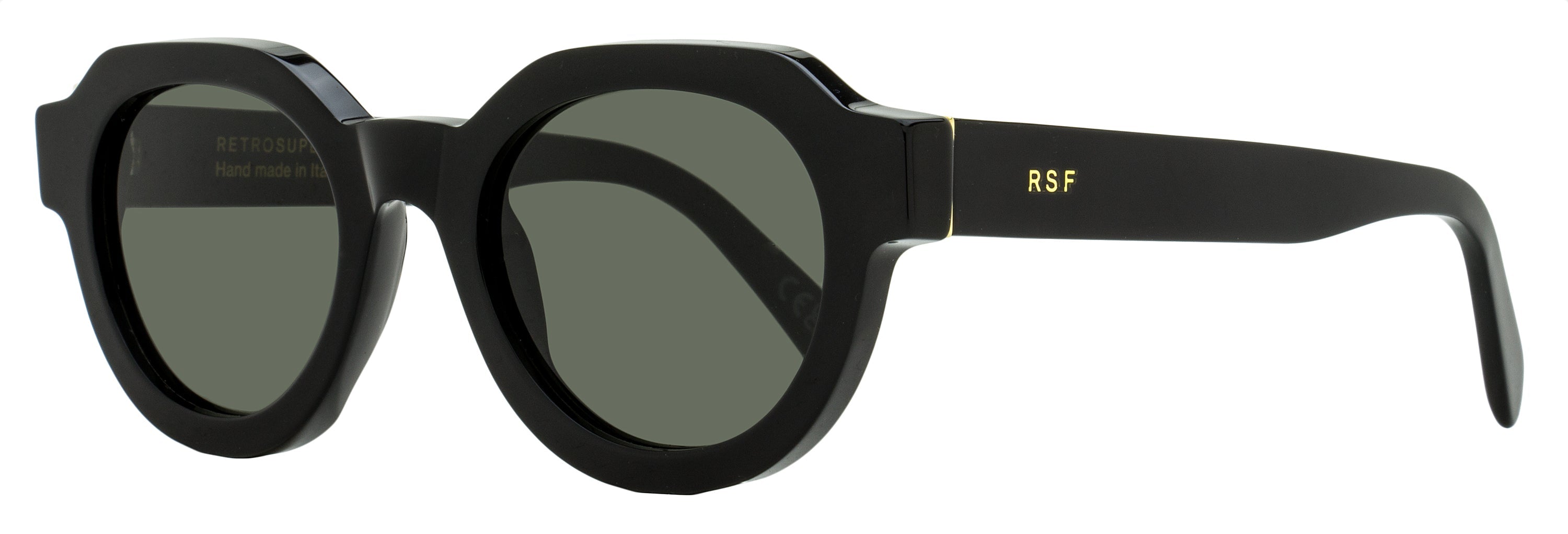 Retrosuperfuture Vostro Rounded Geometric Sunglasses — Black by Retrosuperfuture