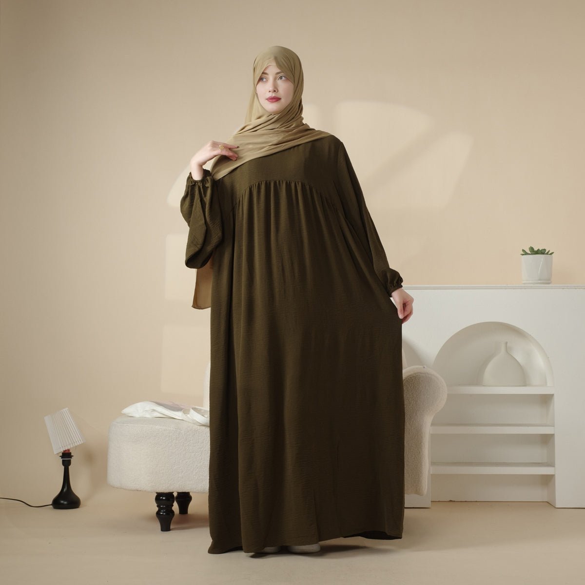 Reversible Abaya Made With Crepe Fabric (MA035), view 3