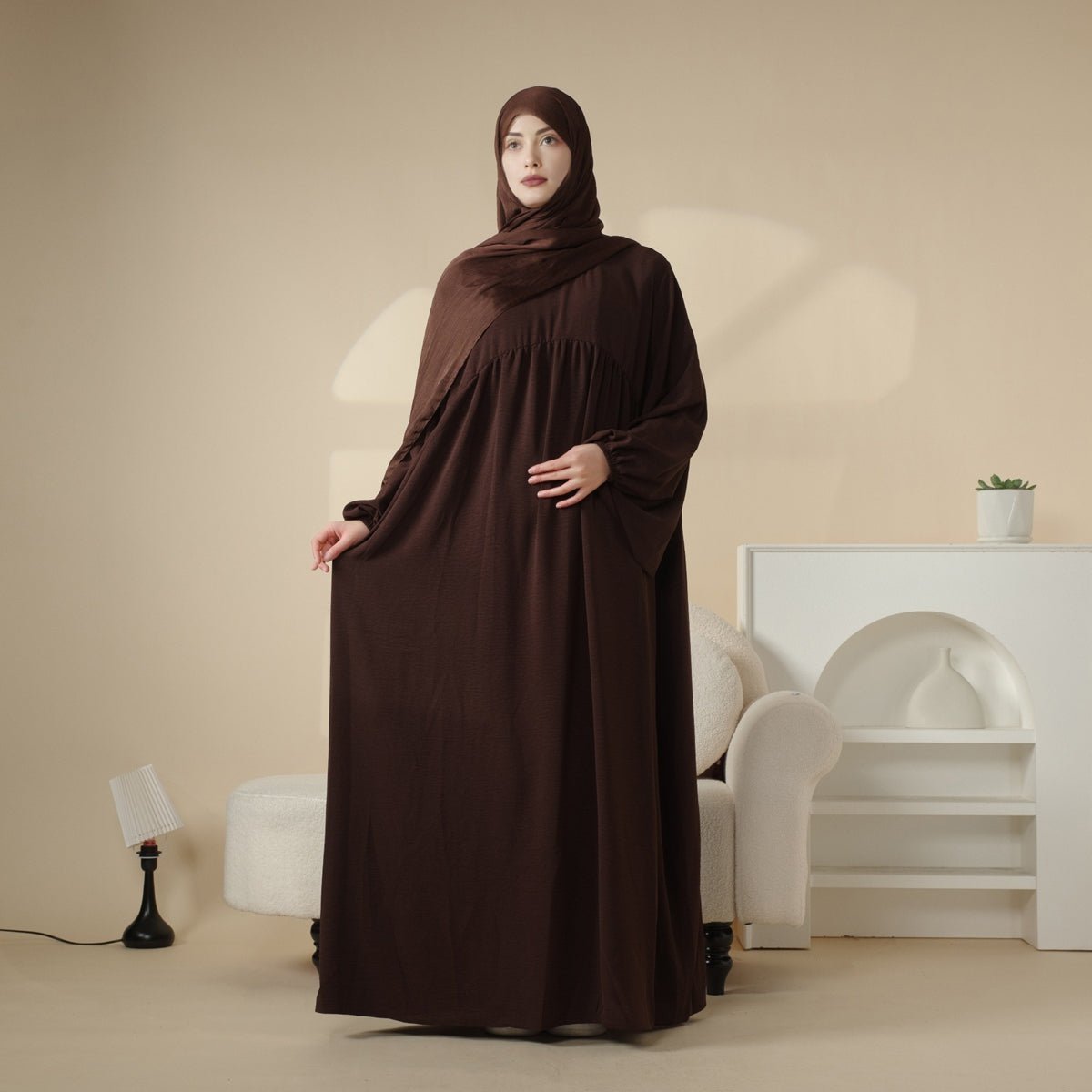 Reversible Abaya Made With Crepe Fabric (MA035), view 6