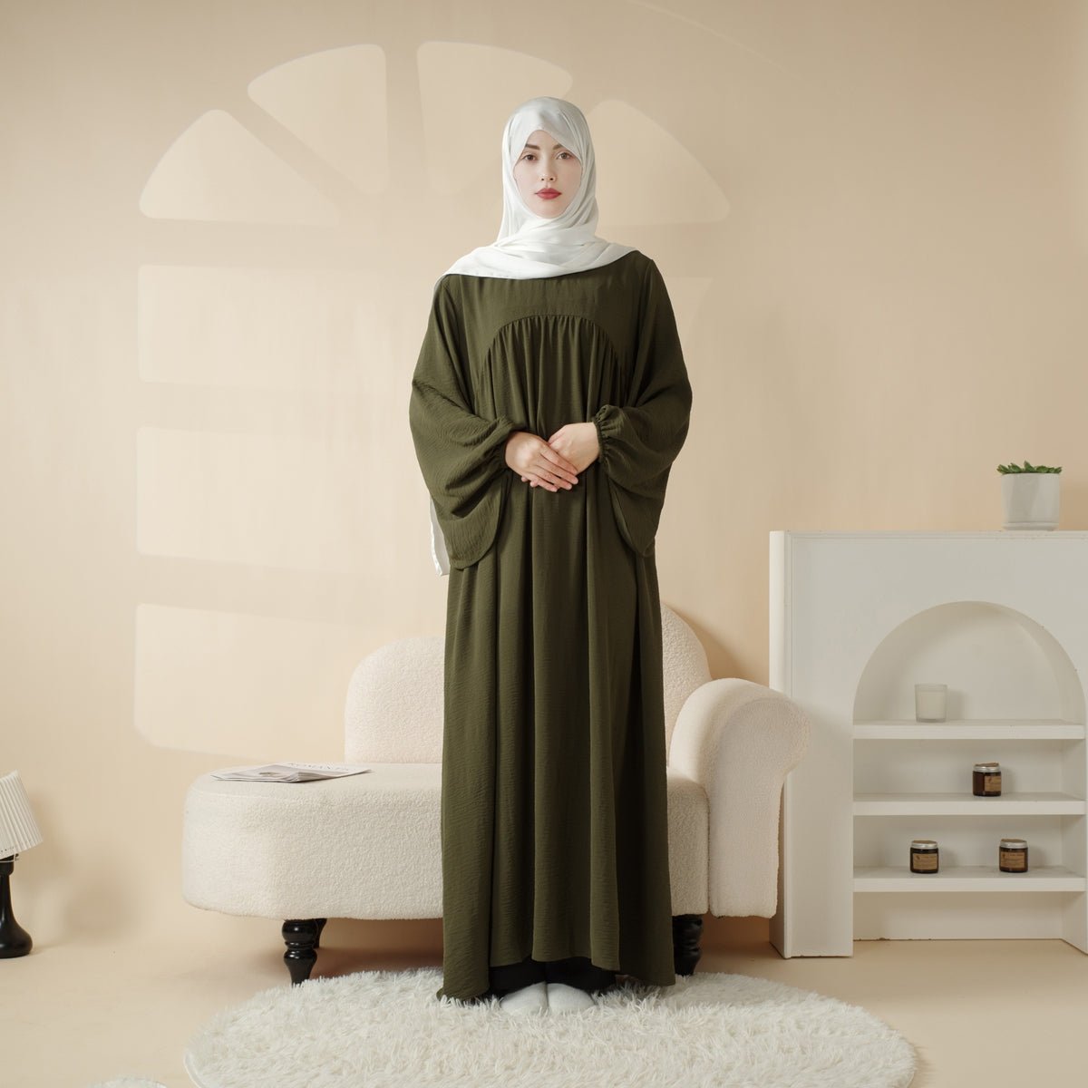 Reversible Abaya Made With Crepe Fabric (MA035), view 7