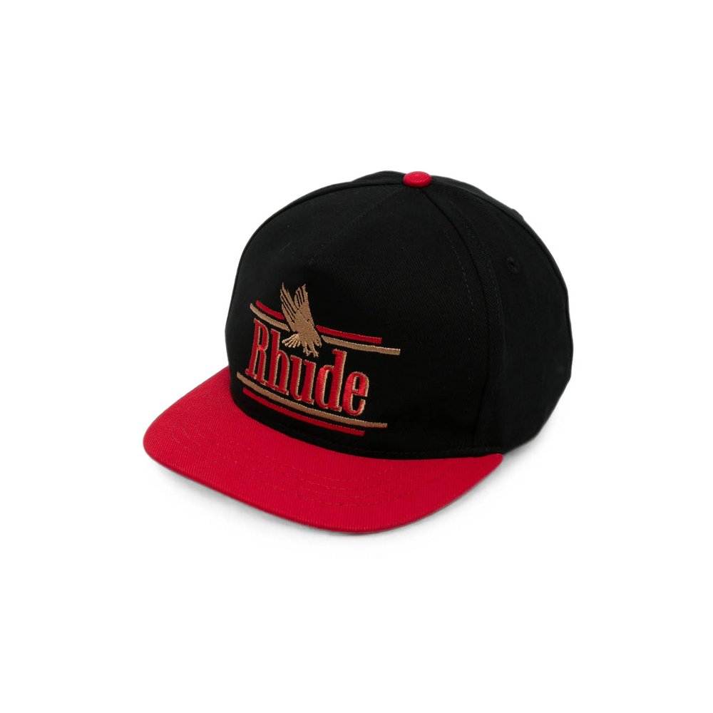 Rhude RHFW26HA01743 Eagle Motif Embroidered Baseball Cap — Black by Rhude