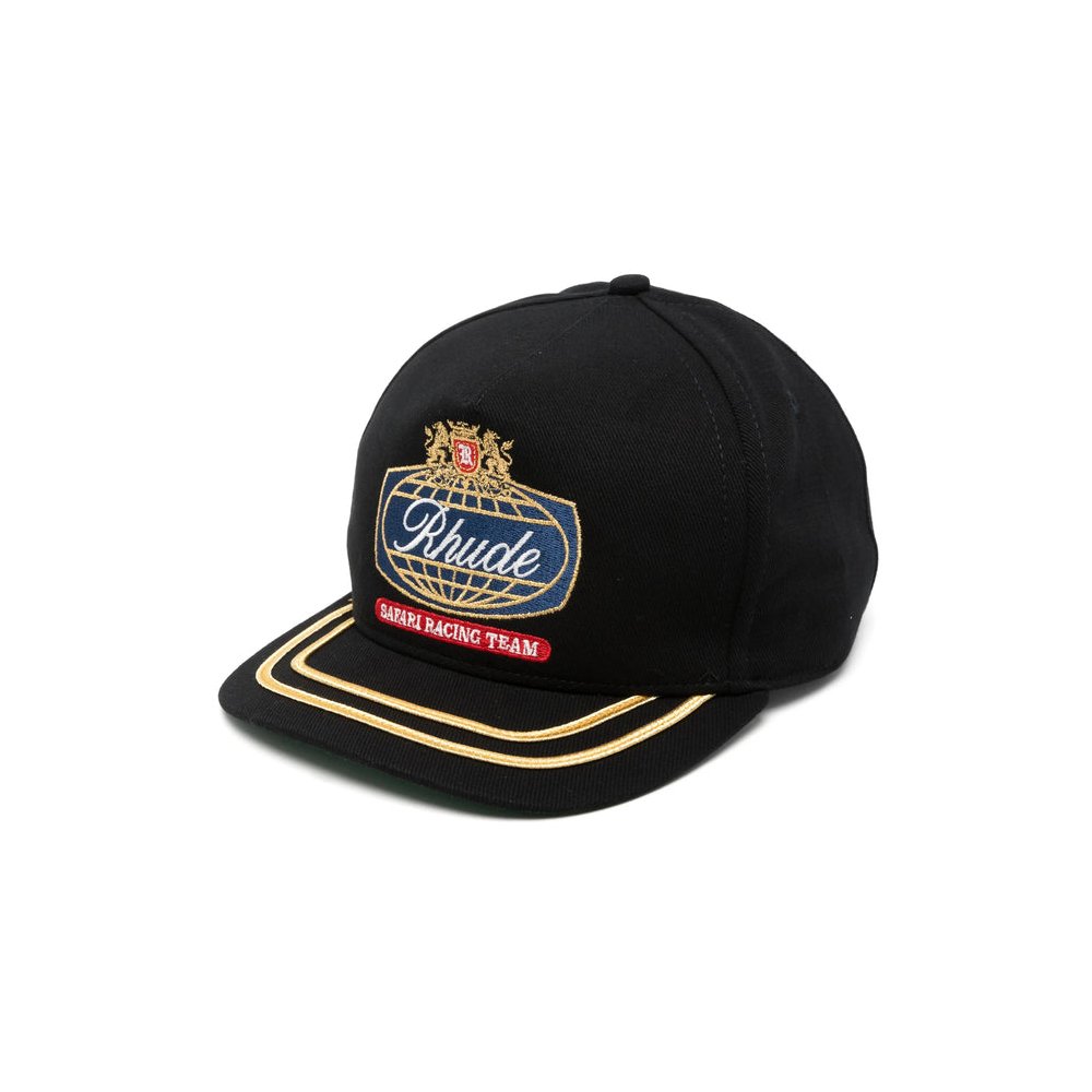 Rhude RHPF26HA03511 Embroidered Logo Baseball Cap — Black by Rhude