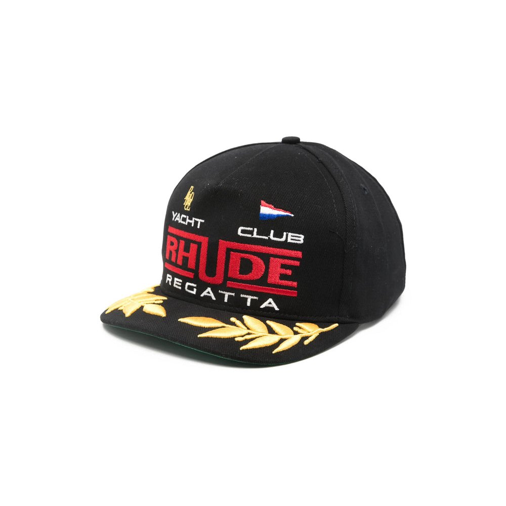 Rhude RHPS26HA01124 Embroidered Yacht Club Baseball Cap — Black by Rhude
