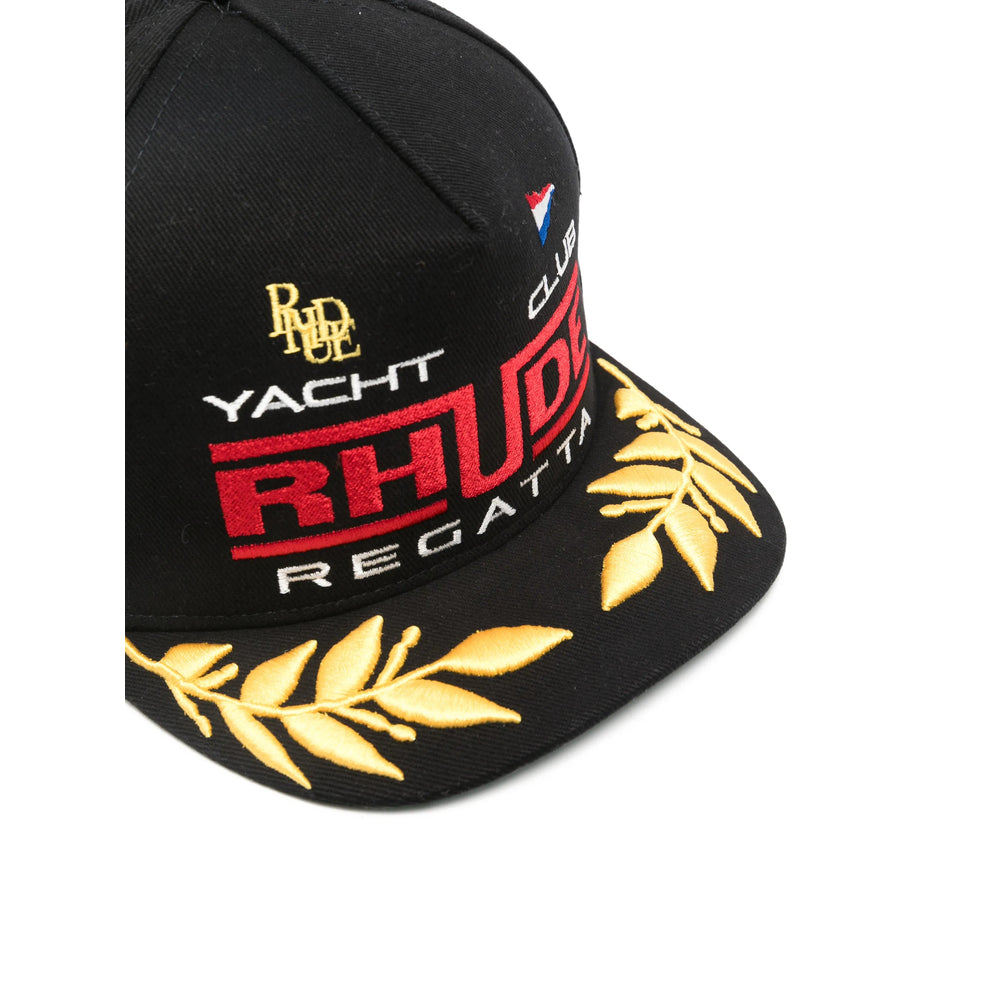 Rhude RHPS26HA01124 Embroidered Yacht Club Baseball Cap — Black, view 3