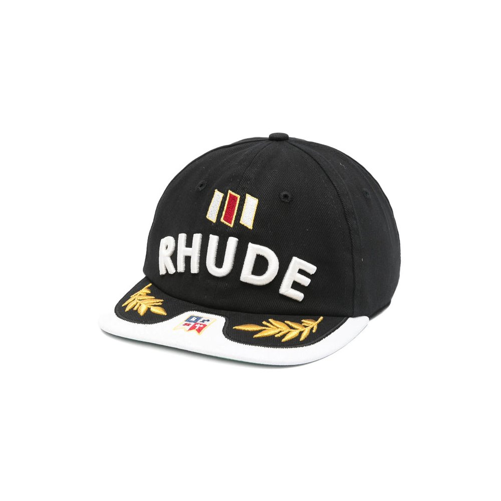 Rhude RHSS26HA01214 Embroidered Cotton Baseball Cap — Black by Rhude