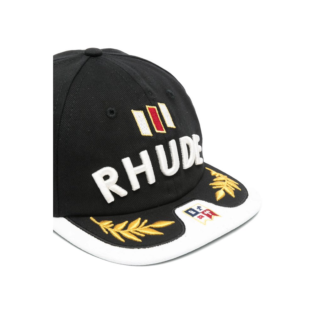 Rhude RHSS26HA01214 Embroidered Cotton Baseball Cap — Black, view 2