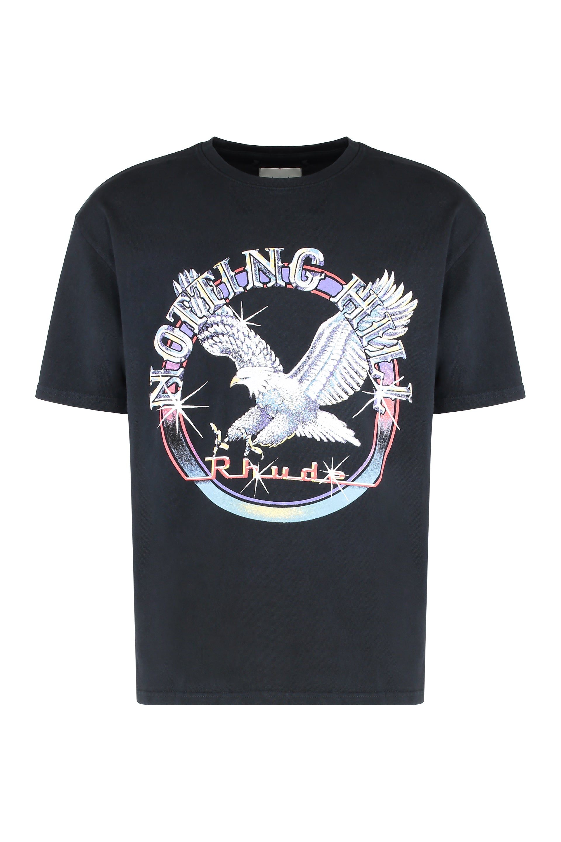 Rhude Eagle Logo-Print Cotton T-Shirt — Black by Rhude