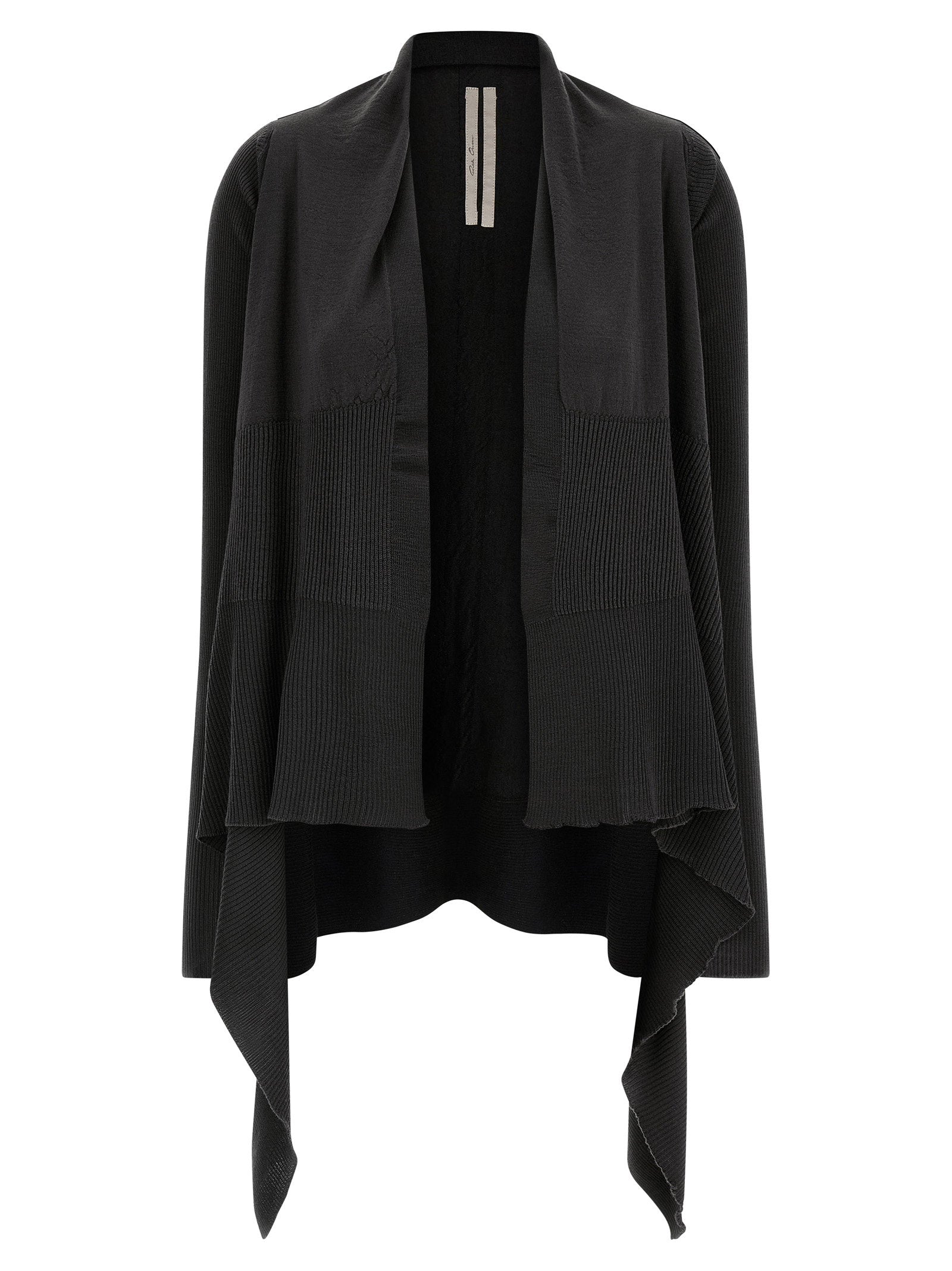 Rick Owens Wool Wrap Knit Cardigan — Black by Rick Owens