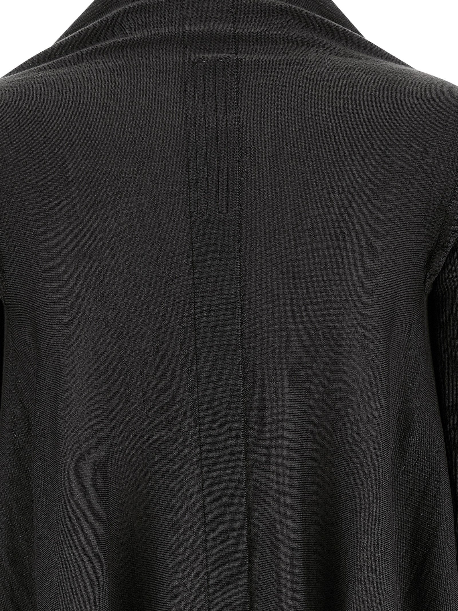 Rick Owens Wool Wrap Knit Cardigan — Black, view 4