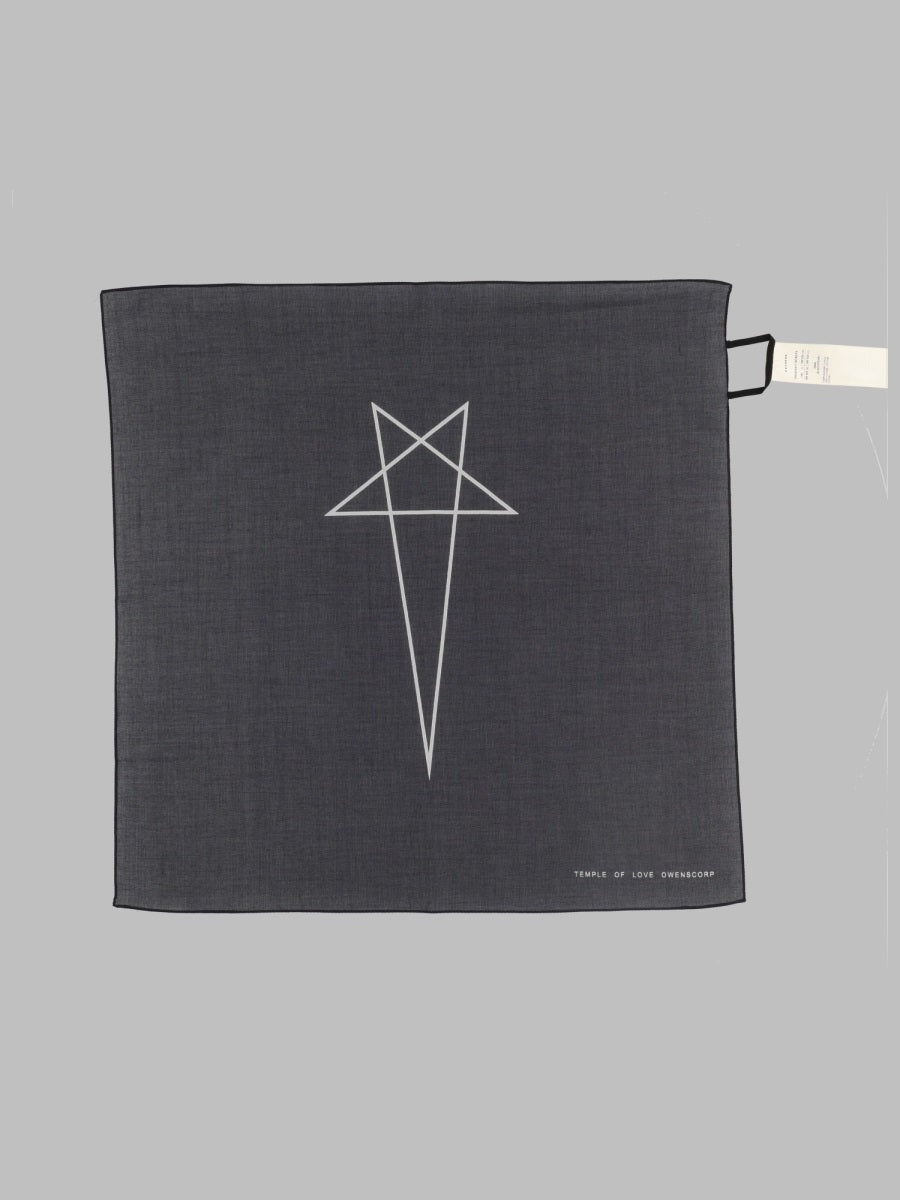 Rick Owens Drkshdw Printed Cotton Bandana Scarf — Black by Rick Owens Drkshdw