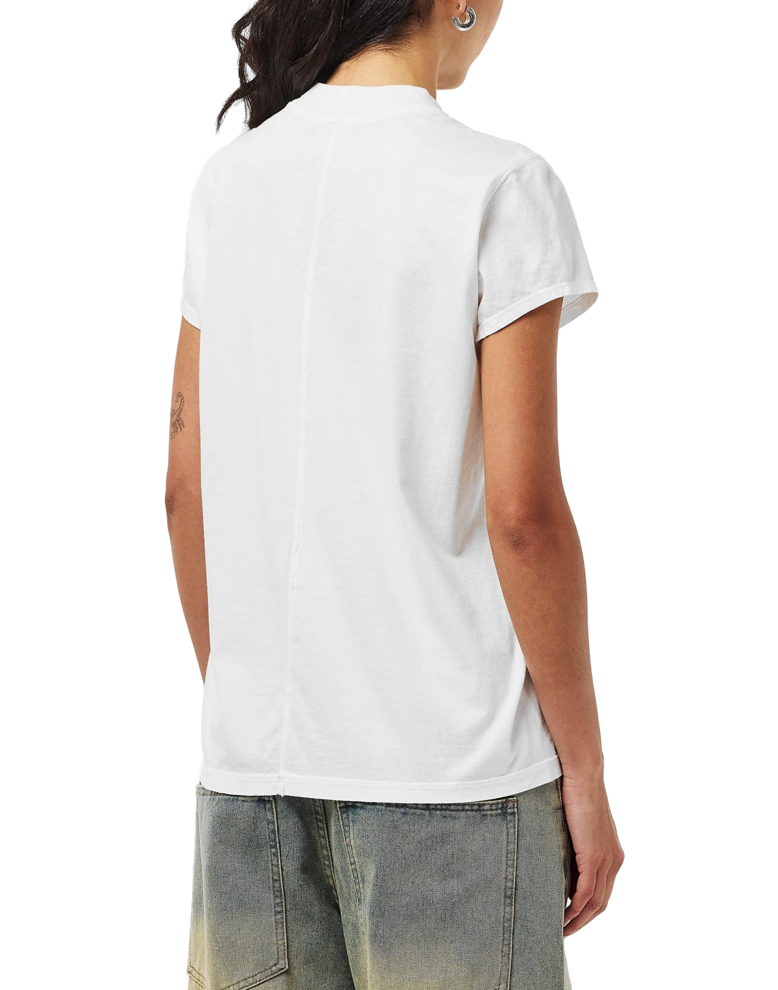 Rick Owens Drkshdw Logo-Printed Cotton T-Shirt — White, view 3