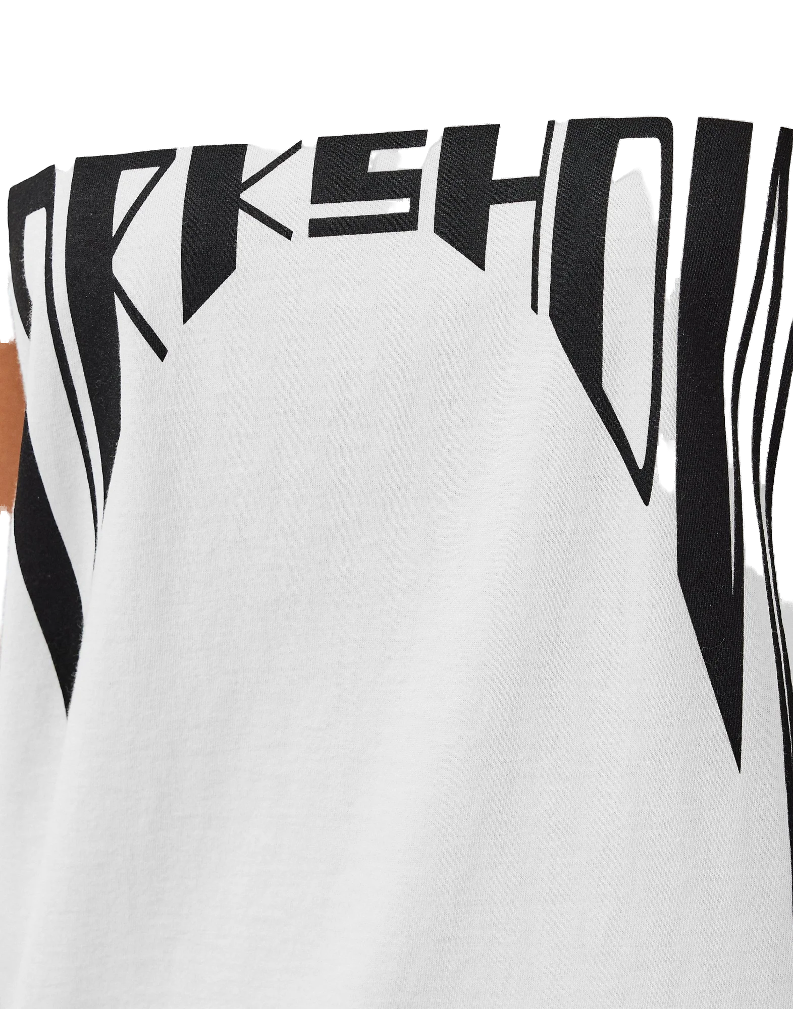 Rick Owens Drkshdw Logo-Printed Cotton T-Shirt — White, view 4