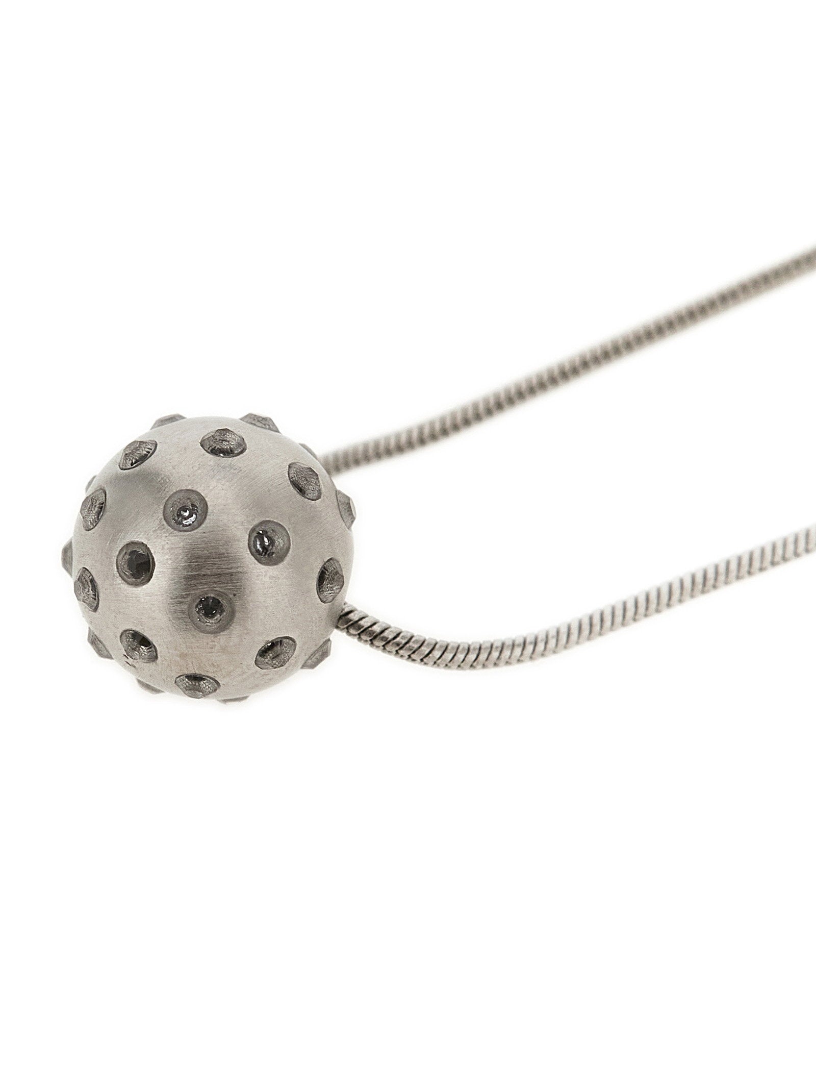 Rick Owens Mini Orb Necklace — Silver, view 2