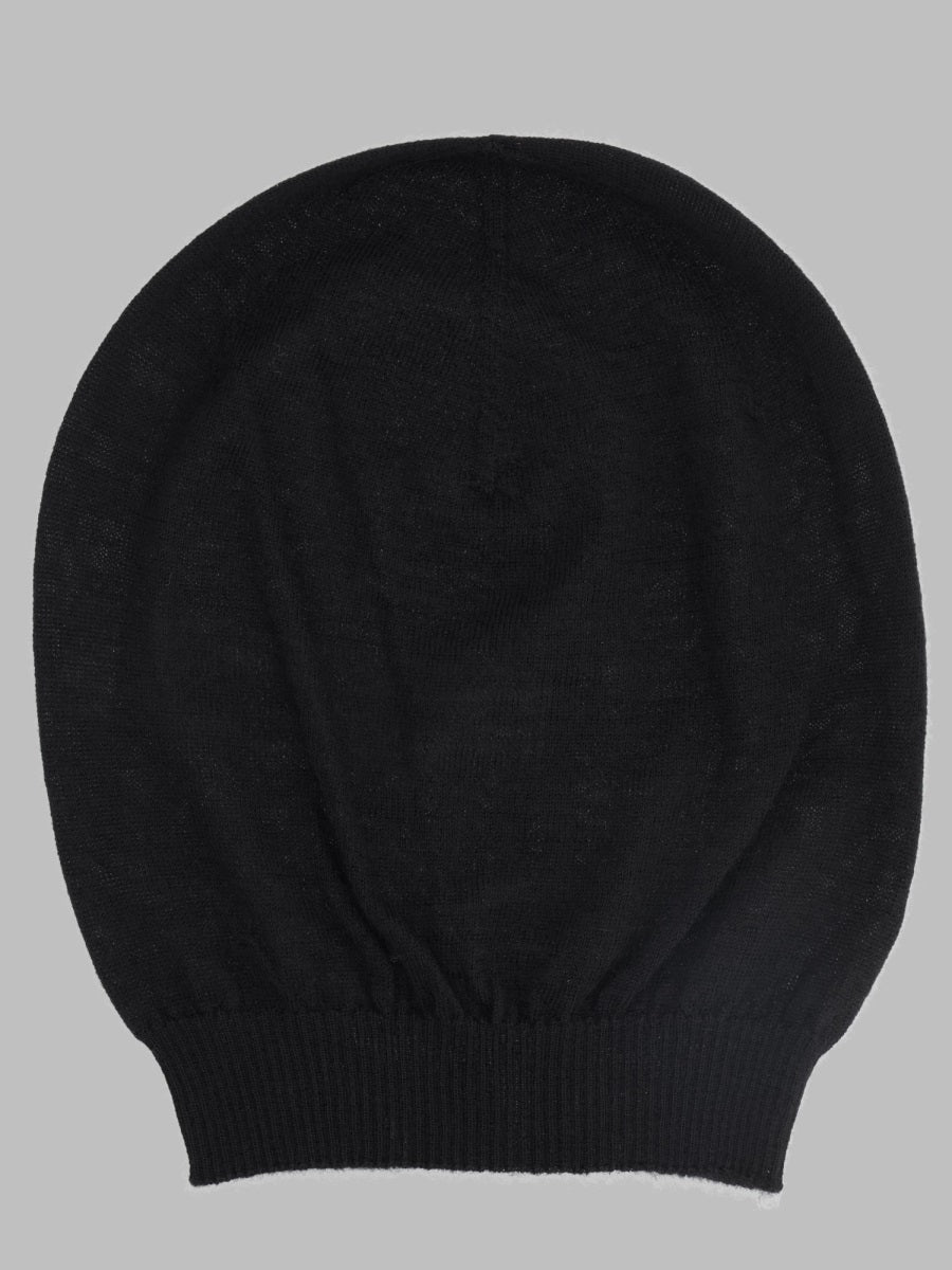 Rick Owens RU02F4494_WS09 Pure Cashmere Winter Hat — Black by Rick Owens