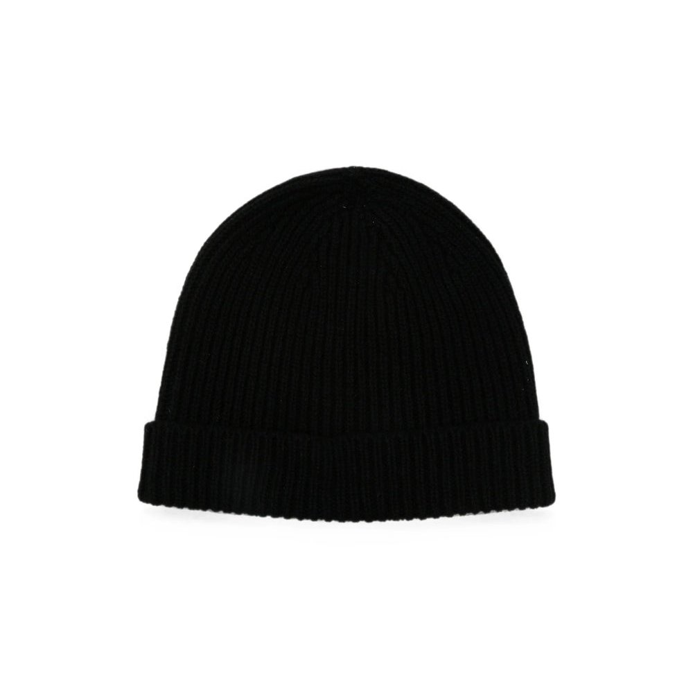 Rick Owens RU02F4495 Ribbed Knit Cashmere Beanie — Black by Rick Owens