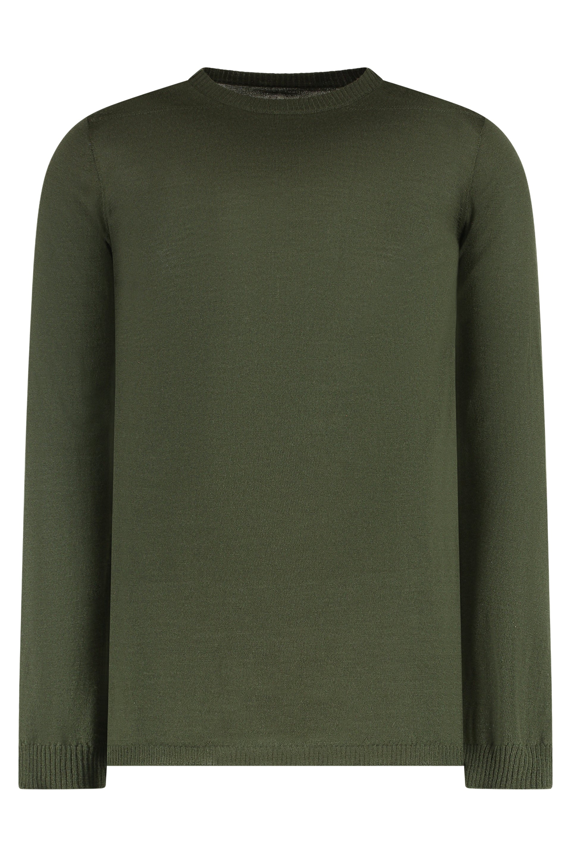 Rick Owens Virgin Wool Crewneck Sweater — Green by Rick Owens