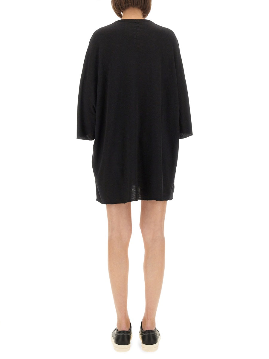 Rick Owens Oversized Viscose Blend T-Shirt — Black, view 2