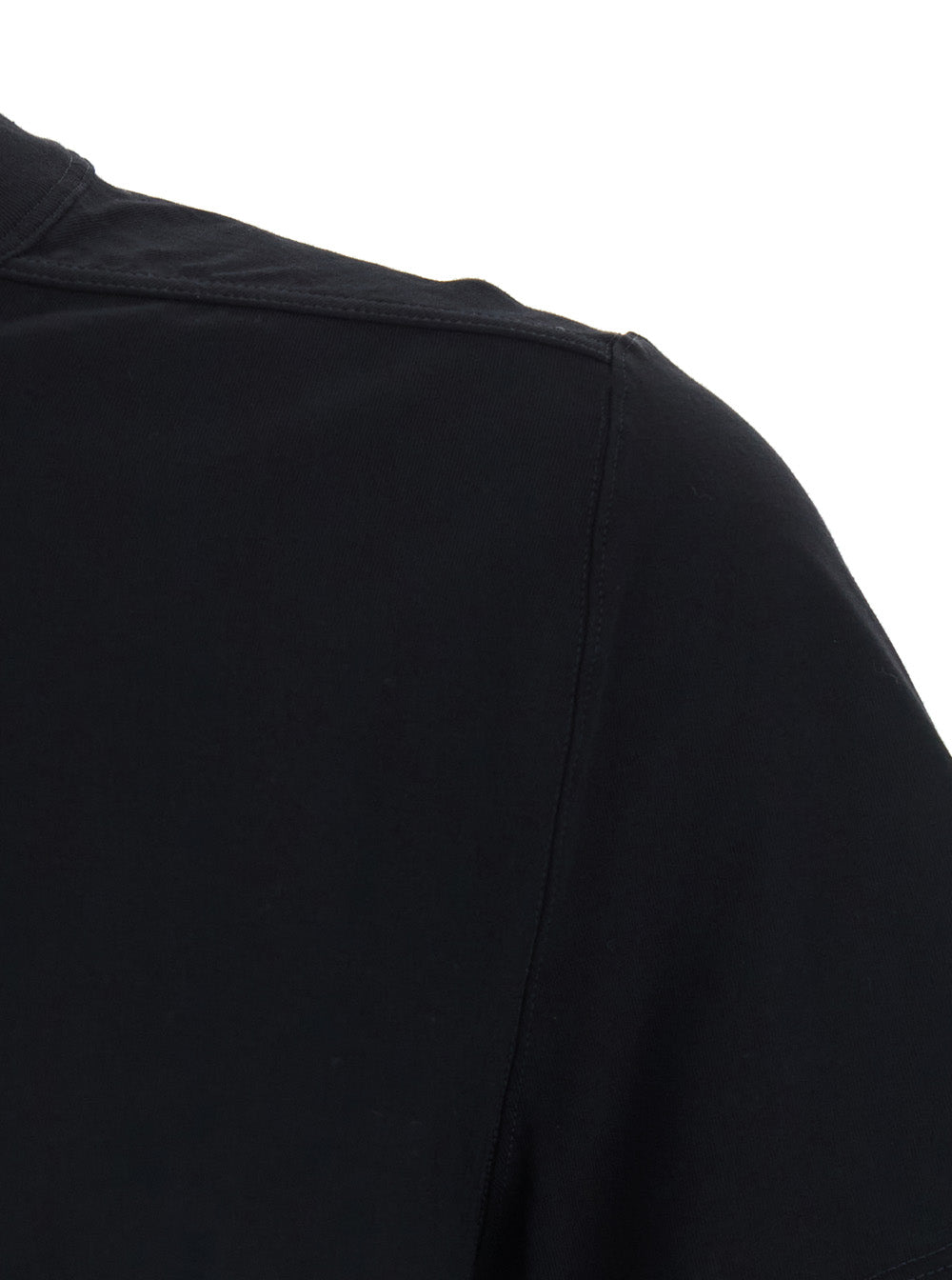 Rick Owens Cotton Crew Neck T-Shirt — Black, view 3