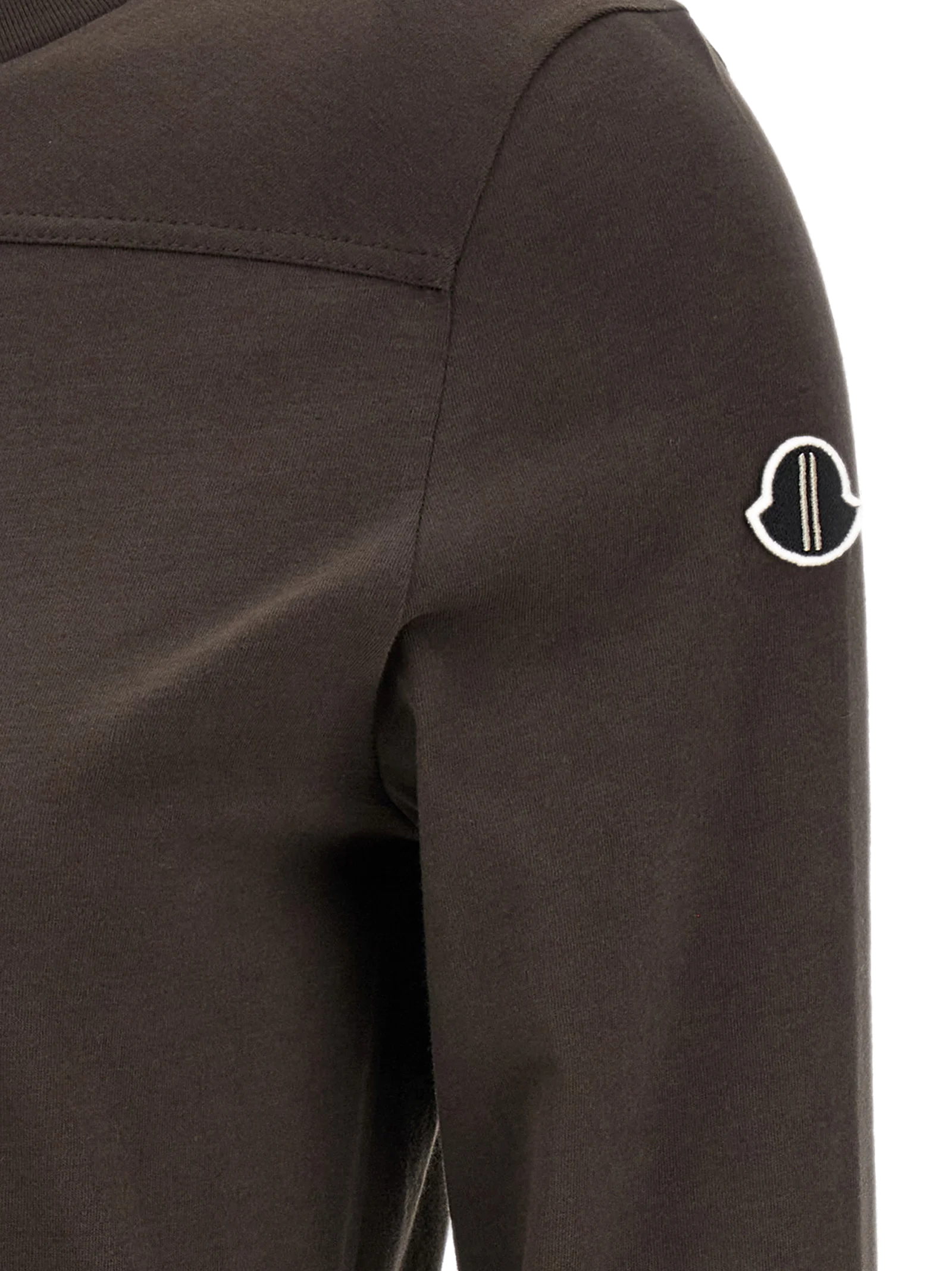 Rick Owens Stretch Cotton Crewneck T-Shirt — Brown, view 4