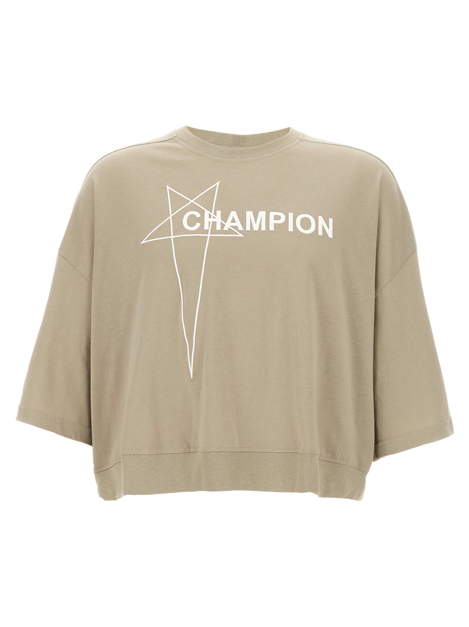 Rick Owens Logo-Embroidered Cotton T-Shirt — Gray by Rick Owens