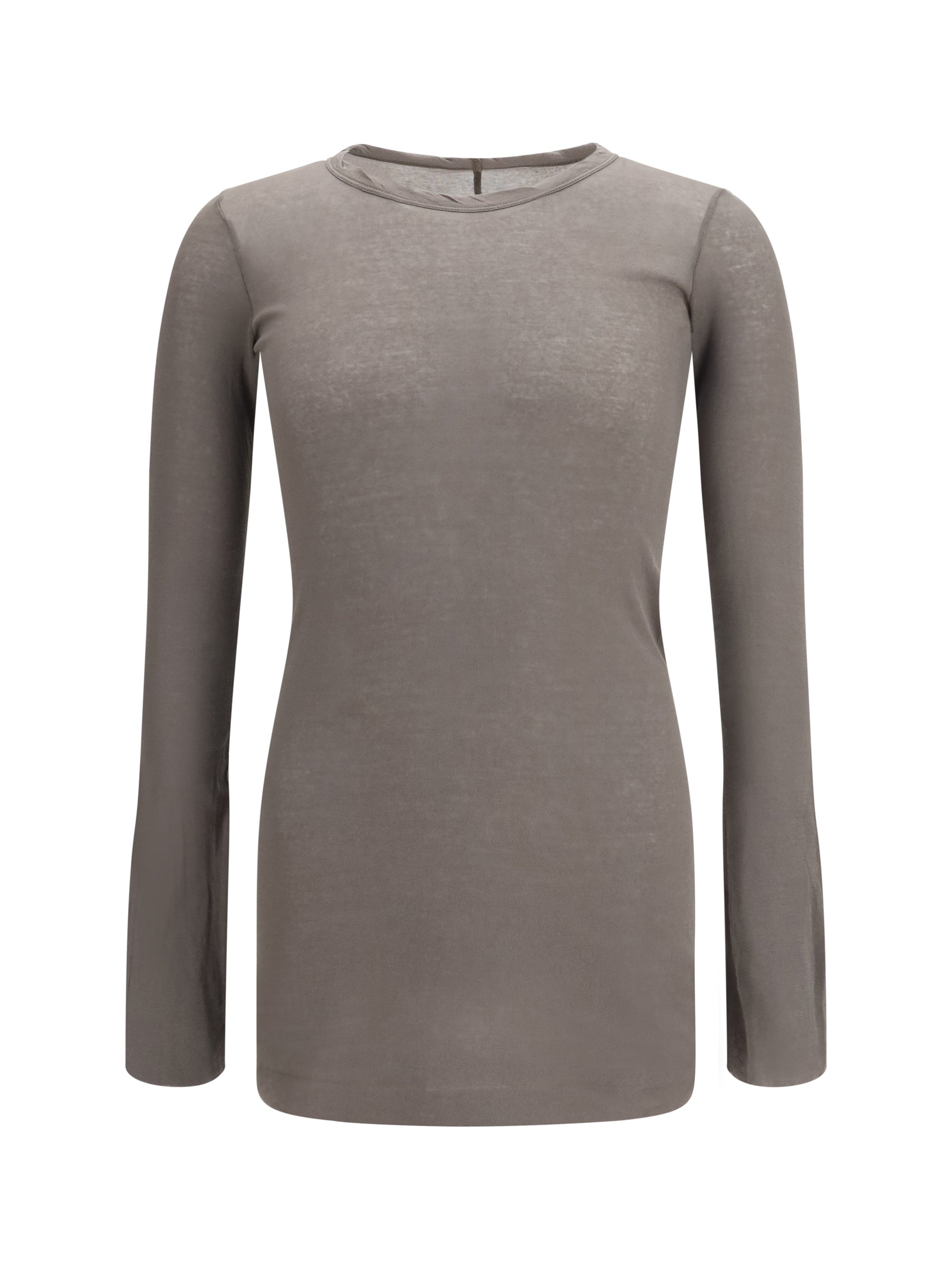 Rick Owens Long-Sleeved Fitted Cotton T-Shirt — Gray by Rick Owens