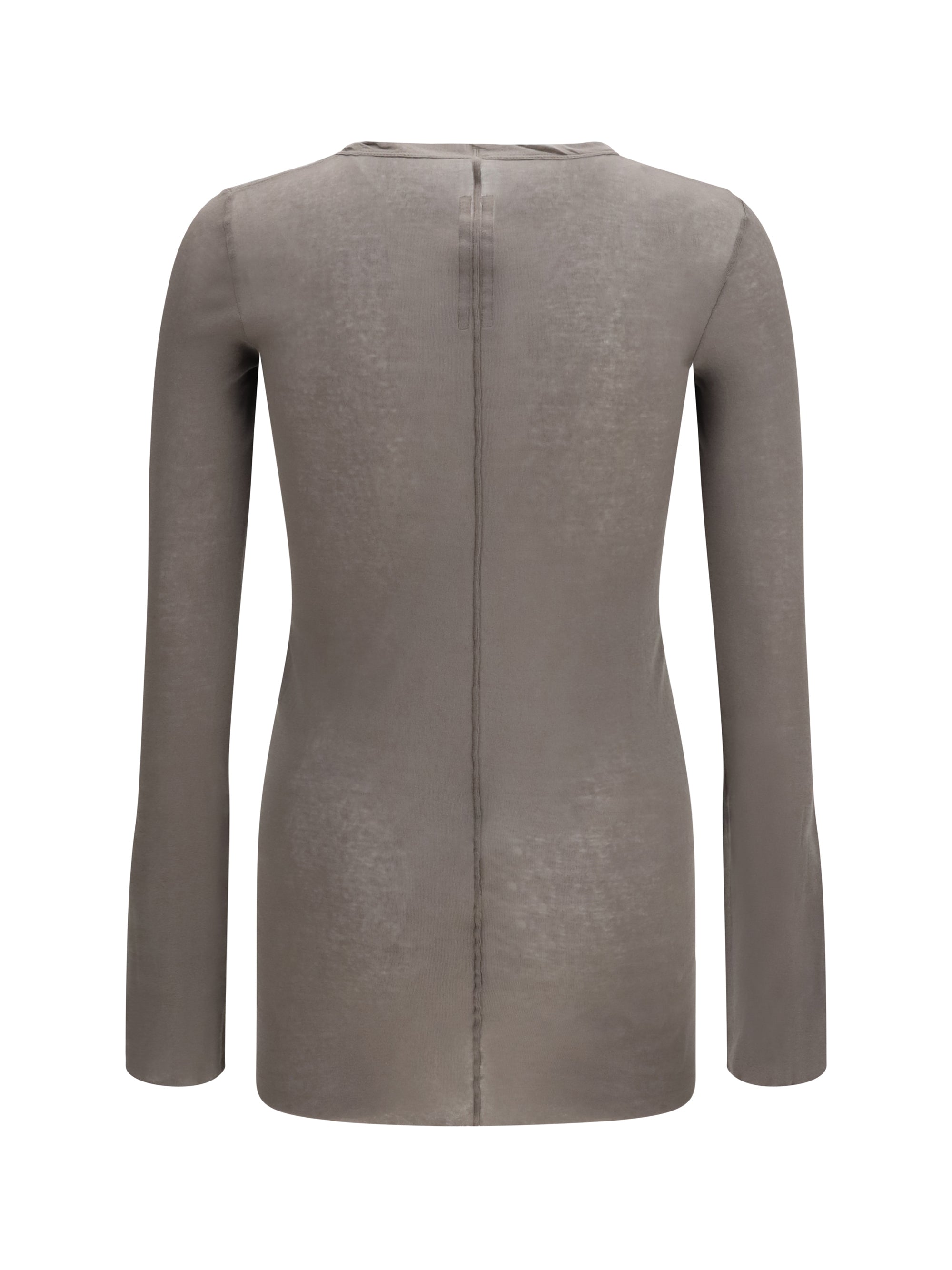 Rick Owens Long-Sleeved Fitted Cotton T-Shirt — Gray, view 2