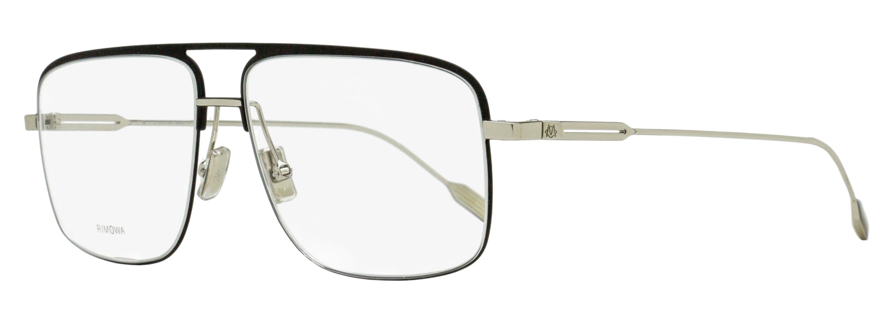 Rimowa RW50010U Rectangular Navigator Metal Eyeglasses — Black by Rimowa