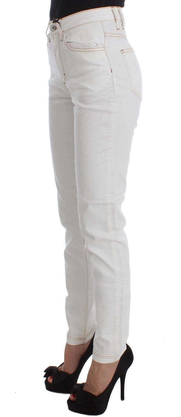 Roberto Cavalli Cotton Blend Slim Fit Jeans — White, view 2