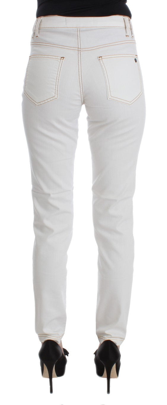 Roberto Cavalli Cotton Blend Slim Fit Jeans — White, view 3